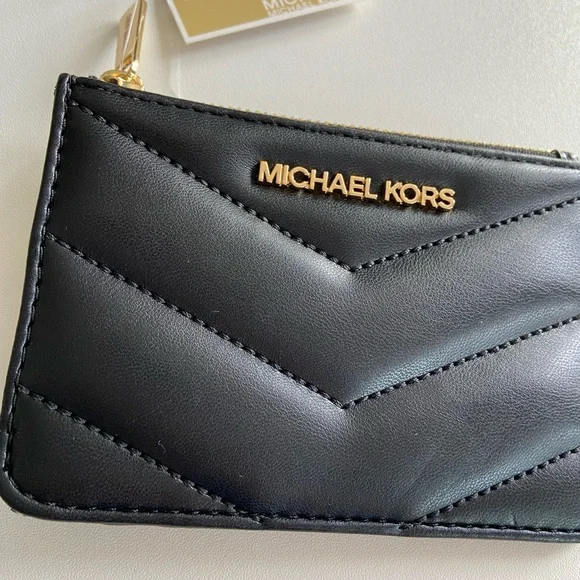 Michael Kors Black Card Holder with Gold Accents - Picture 2 of 5